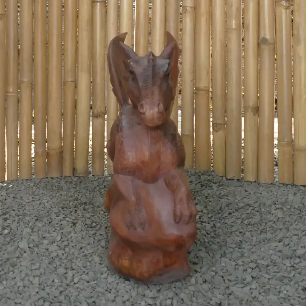 Product image of the product “Dragon with leg lifted on the left made from suar wood, about 50cm Height ”